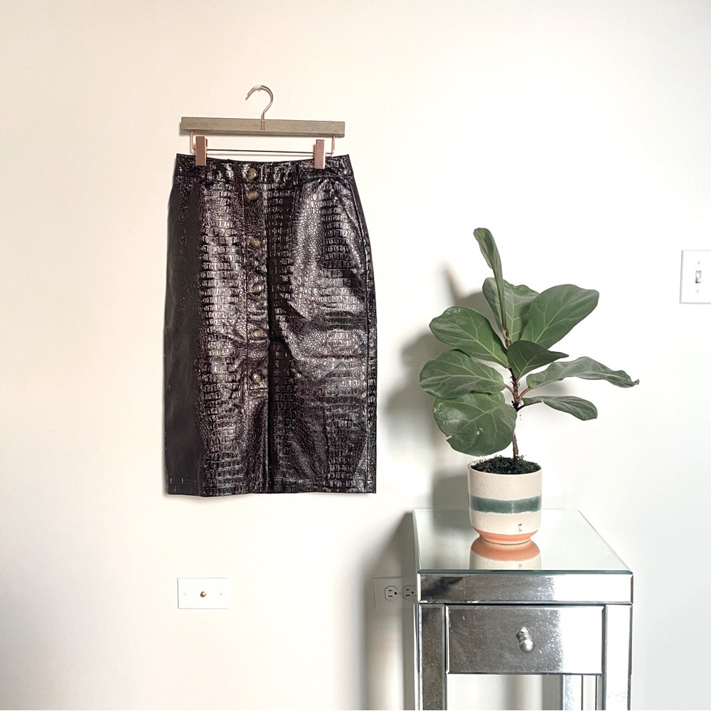 Brown faux croc Rachel Comey X Target pencil skirt